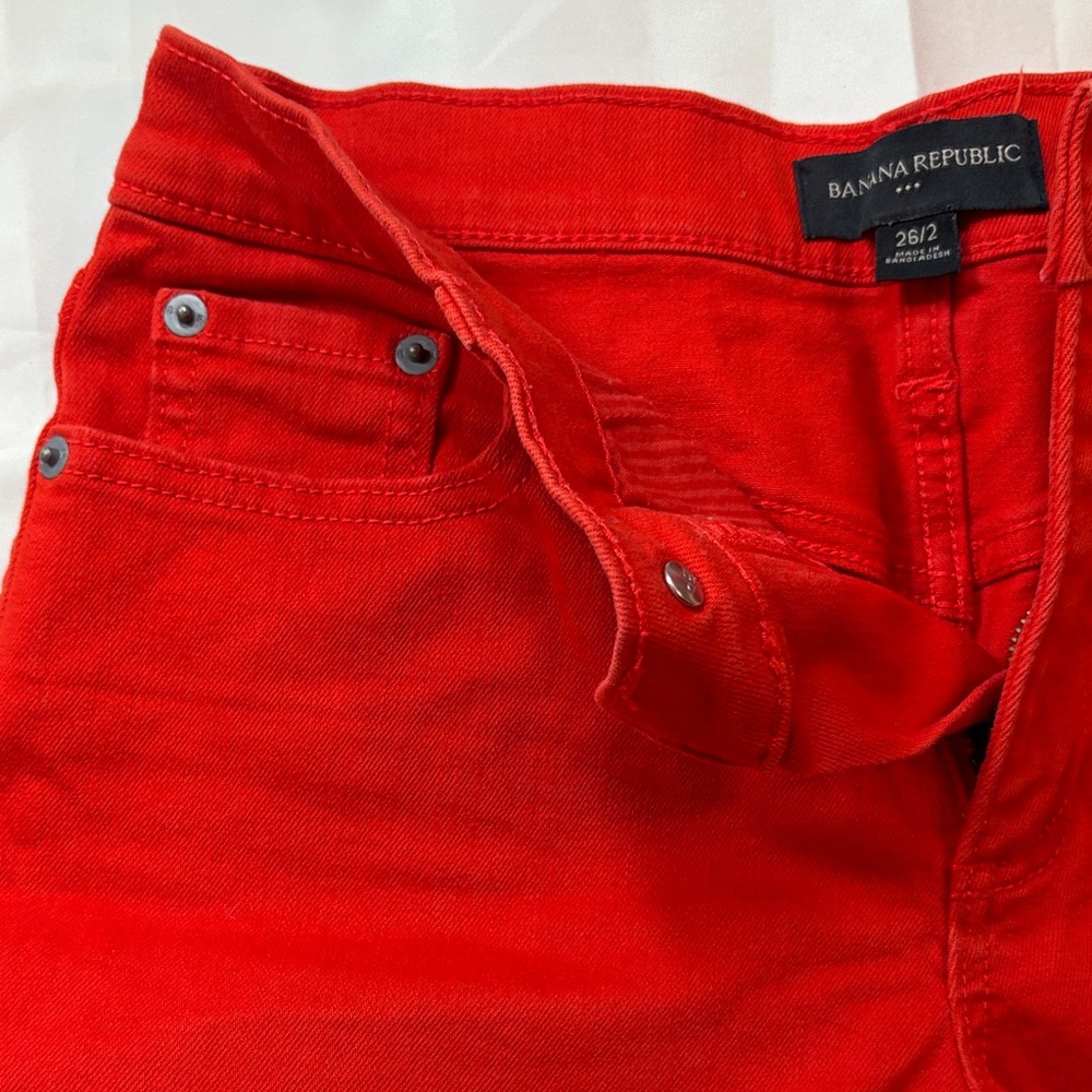 Banana Republic Bright Red Jean Shorts - Picture 5 of 6